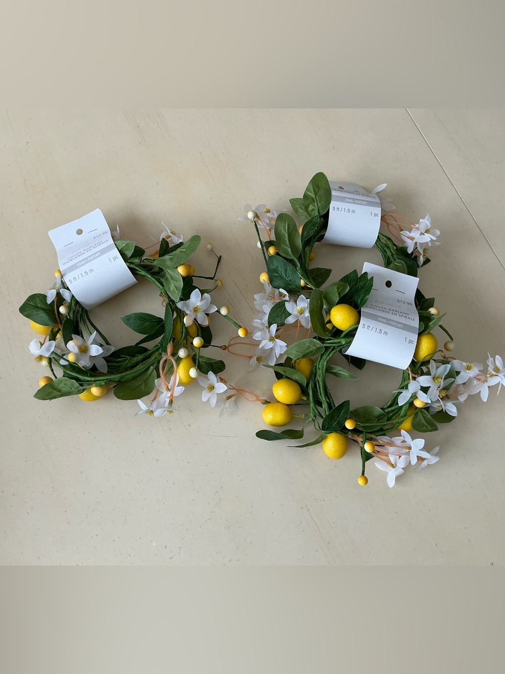 3 NWT Lemons Flowers & Leaves Garlands 🍋 🍃